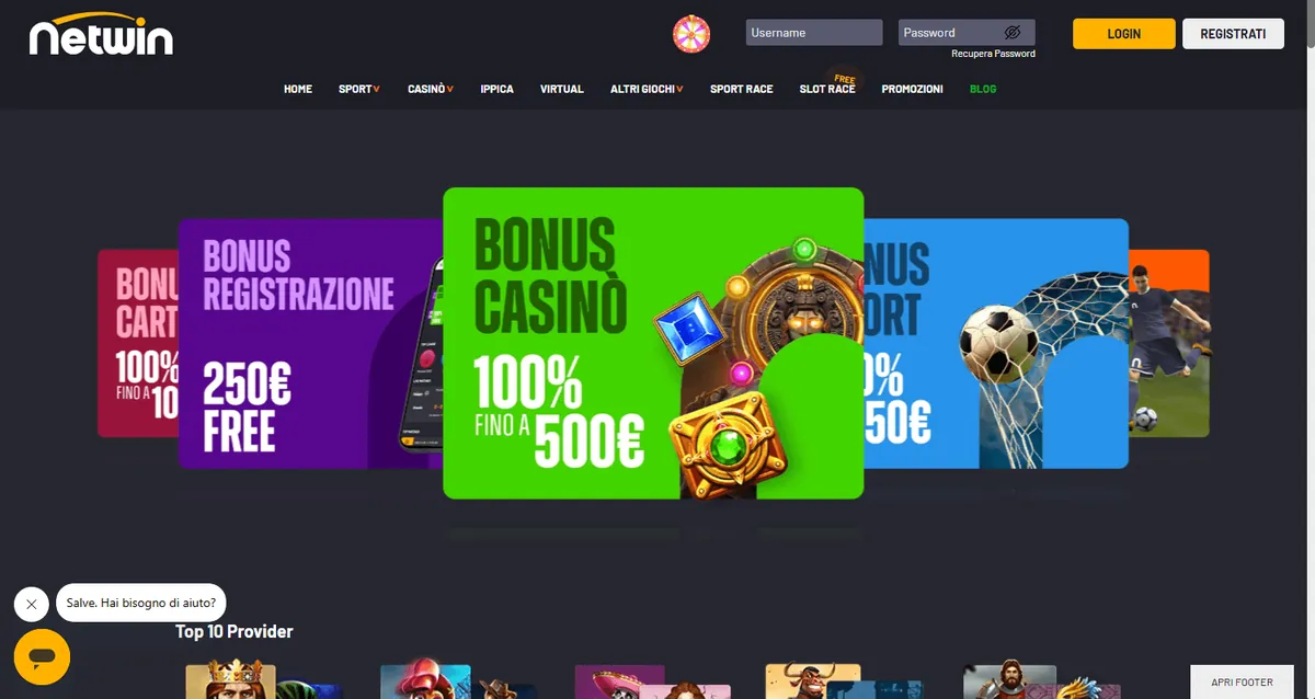 Netwin Casino — αρχική σελίδα