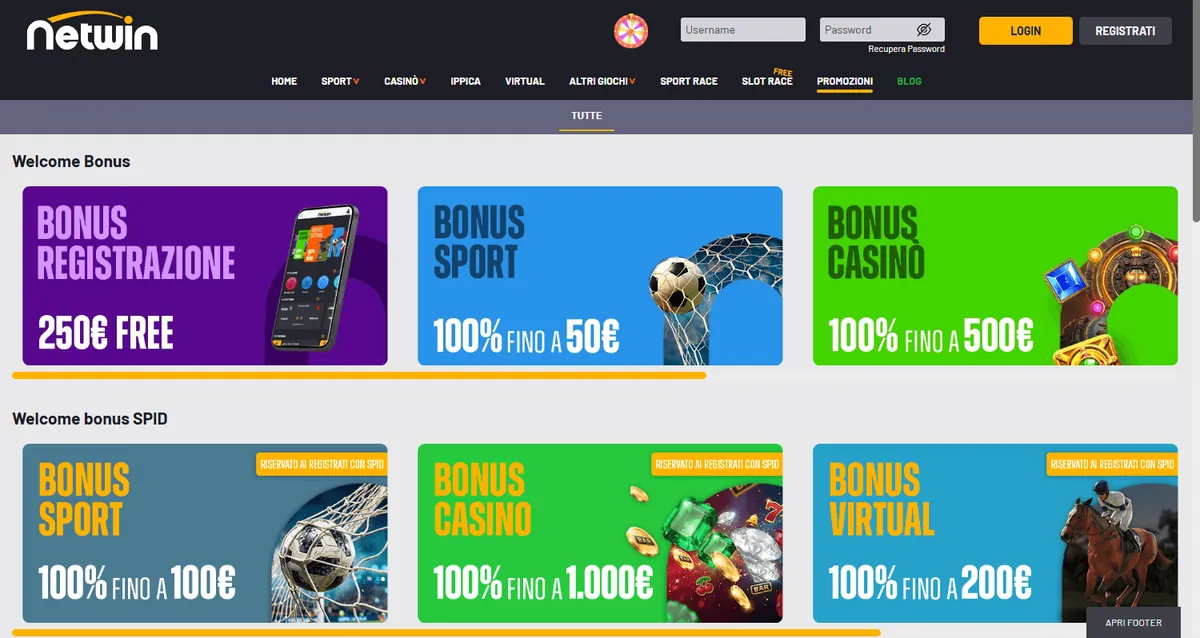 Netwin Casino μπόνους — σελίδα προσφορών